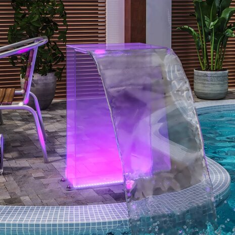 Zwembadfontein met RGB LED&apos;s 51 cm acryl 5