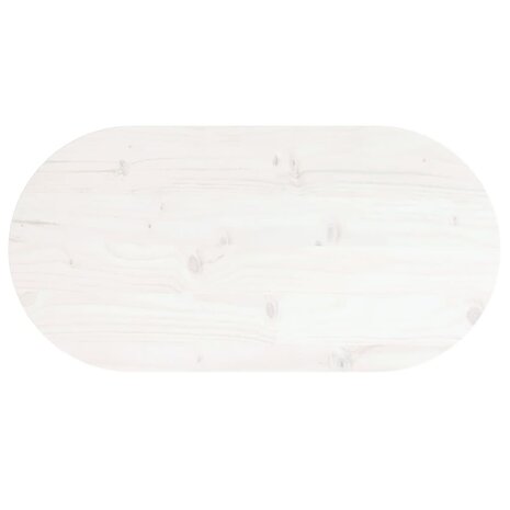 Tafelblad ovaal 60x30x2,5 cm massief grenenhout wit 4