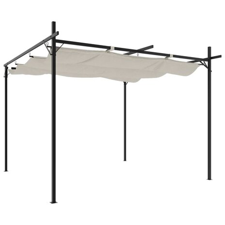 Pergola met uitschuifbaar dak 295x292x230 crèmekleurig 2