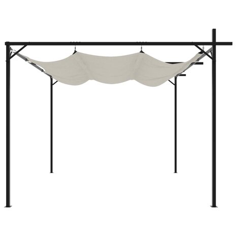 Pergola met uitschuifbaar dak 295x292x230 crèmekleurig 4
