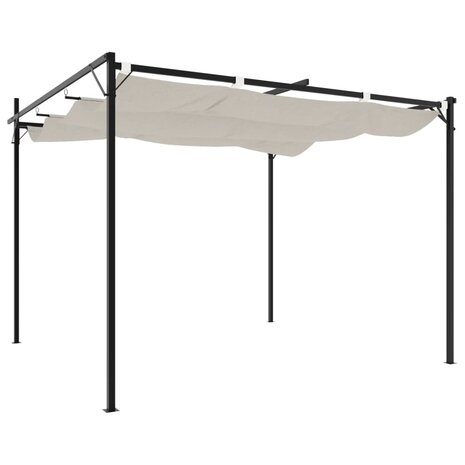 Pergola met uitschuifbaar dak 295x292x230 crèmekleurig 5
