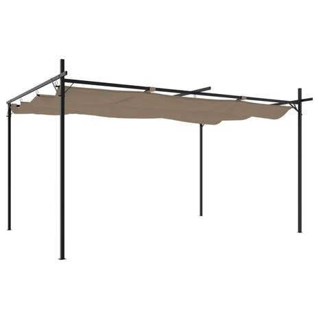 Pergola met uitschuifbaar dak 395x292x230 taupe 2