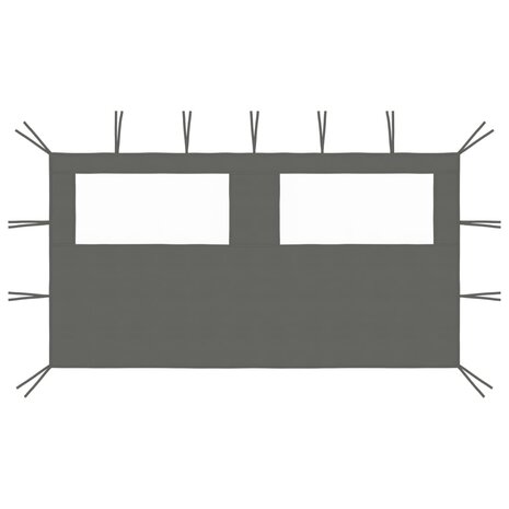Prieelzijwand met ramen 4x2 m antracietkleurig 1