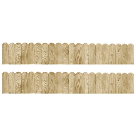 Gazonranden 2 st 120 cm geïmpregneerd grenenhout 1
