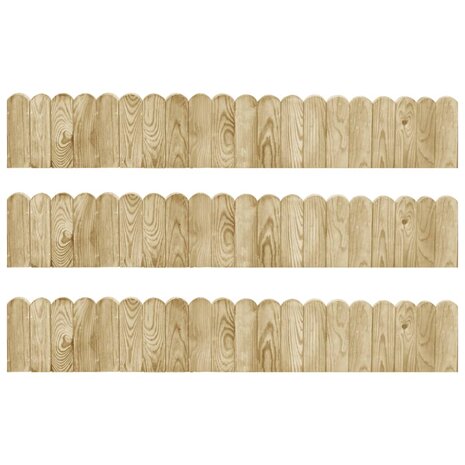 Gazonranden 3 st 120 cm geïmpregneerd grenenhout 1