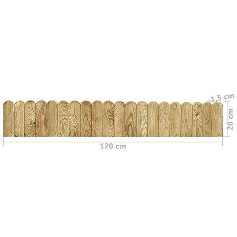 Gazonrand 120 cm geïmpregneerd grenenhout groen 5
