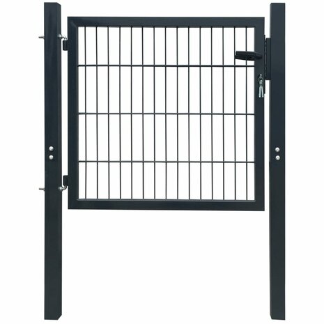 Poort dubbelstaafmat (enkel) 106x130 cm antracietgrijs 1