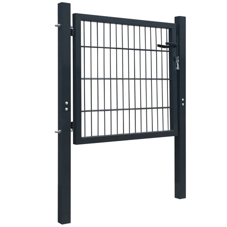 Poort dubbelstaafmat (enkel) 106x130 cm antracietgrijs 2