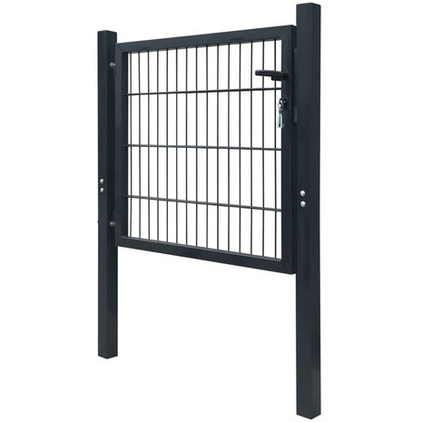 Poort dubbelstaafmat (enkel) 106x130 cm antracietgrijs 3