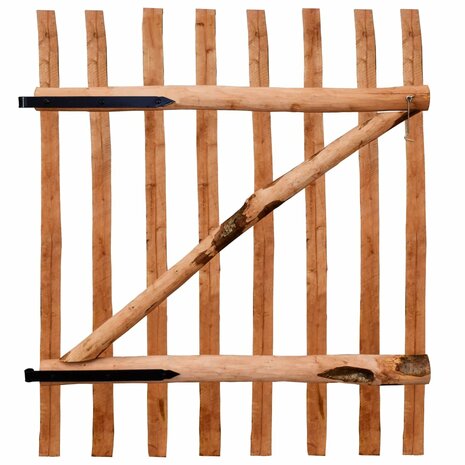 Poort enkel 100x120 cm geïmpregneerd hazelaarhout 2