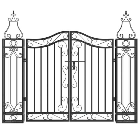 Poort 121x8x100 cm smeedijzer zwart  3