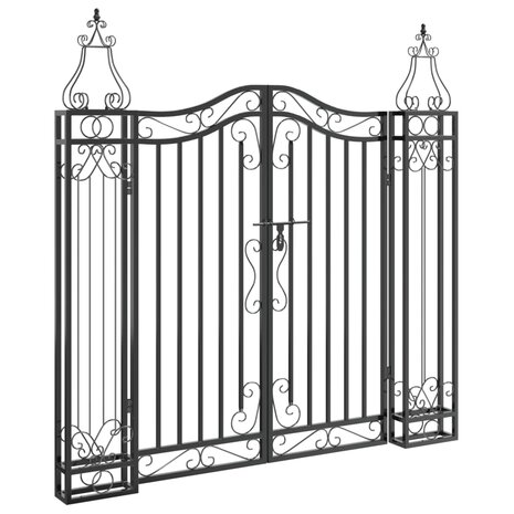 Poort 121x8x120 cm smeedijzer zwart  2