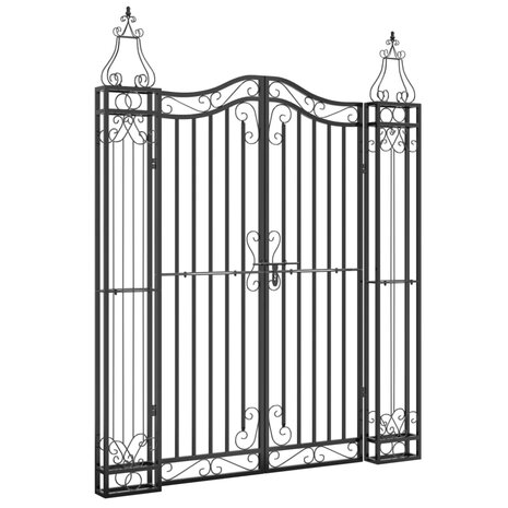 Poort 121x8x150 cm smeedijzer zwart  2