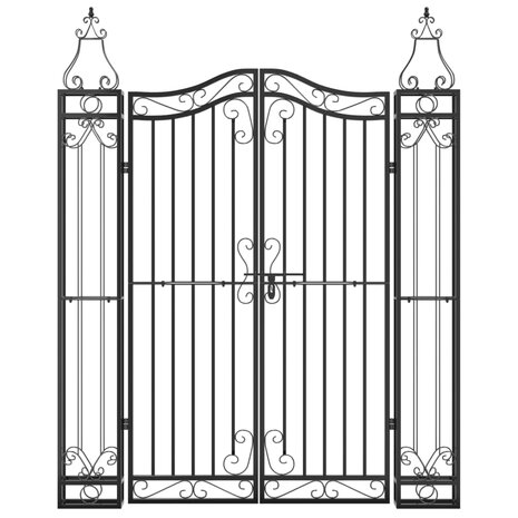 Poort 121x8x150 cm smeedijzer zwart  3