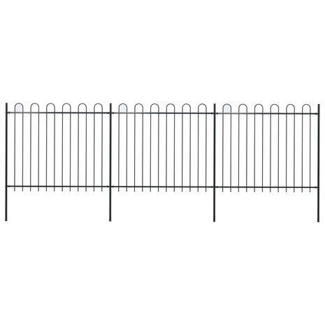 Tuinhek met ronde bovenkant 5,1x1,5 m staal zwart 1
