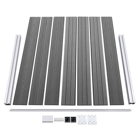 Schuttingpanelenset 526x146 cm HKC grijs   6