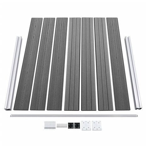 Schuttingpanelenset 872x146 cm HKC grijs   6