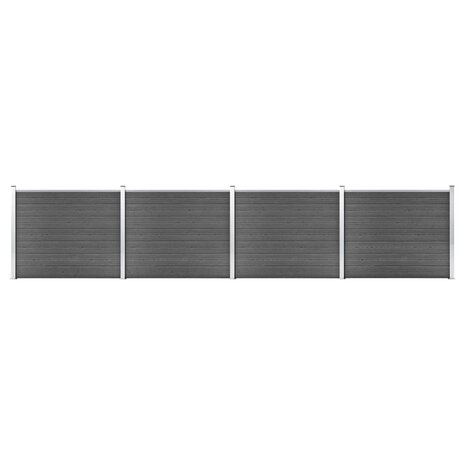 Schuttingpanelenset 699x146 cm HKC zwart   1
