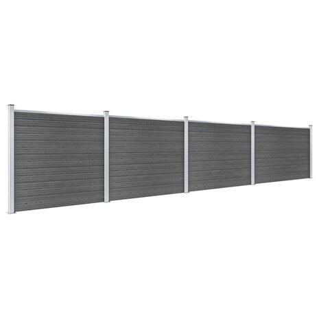 Schuttingpanelenset 699x146 cm HKC zwart   2