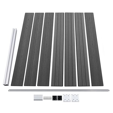 Schuttingpanelenset 699x146 cm HKC zwart   5