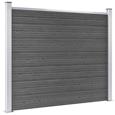 Schuttingpanelenset 872x146 cm HKC zwart 4