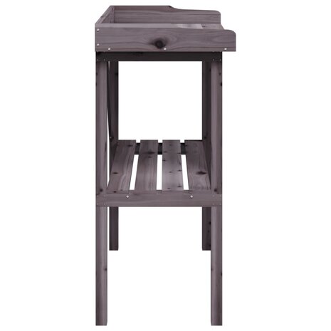 Plantentafel met schap 78x38x82,5 cm vurenhout grijs 5