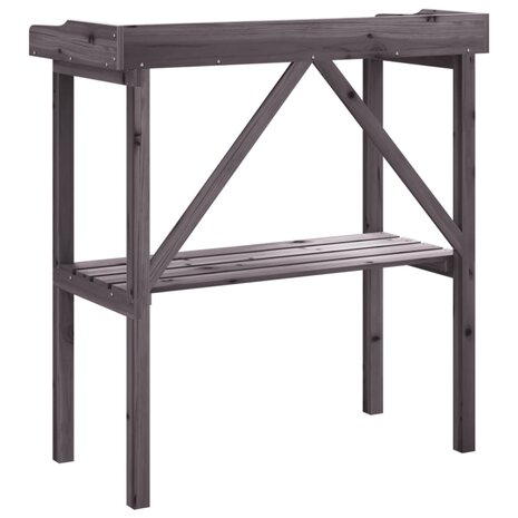 Plantentafel met schap 78x38x82,5 cm vurenhout grijs 6