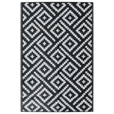 Buitenkleed ARAKIL 120x180 cm PP wit en zwart 2
