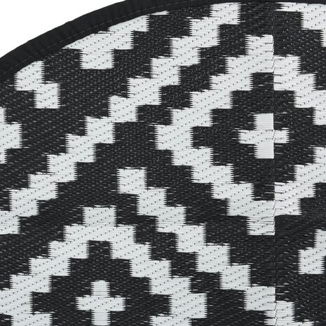 Buitenkleed ARAKIL Ø 120 cm polypropeen wit en zwart 5