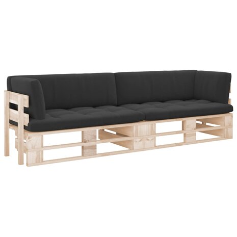 Tweezitsbank pallet met kussens geïmpregneerd grenenhout 1