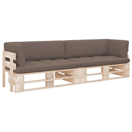 Tweezitsbank pallet met kussens geïmpregneerd grenenhout 1