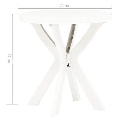 Bistrotafel Ø70 cm kunststof wit 5
