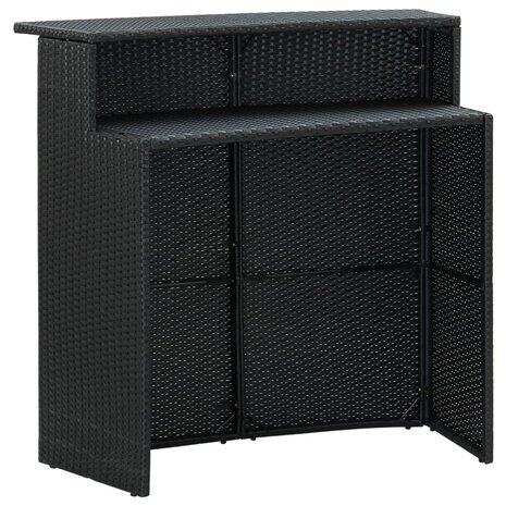 Tuinbartafel 120x55x110 cm poly rattan zwart 3