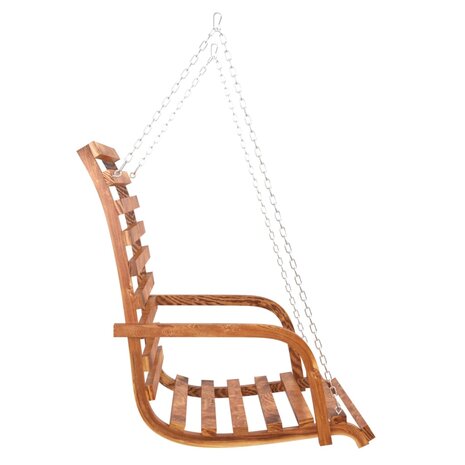 Schommelbank 126x63x92 cm gebogen hout met teakafwerking 4