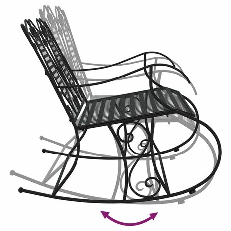 Schommelbank 2-zits 113 cm staal zwart 6