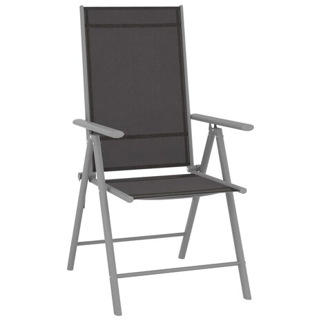 3-delige Bistroset aluminium en textileen zilverkleurig 3