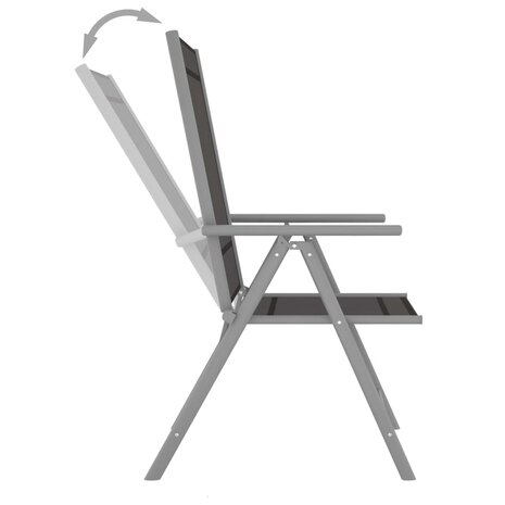 3-delige Bistroset aluminium en textileen zilverkleurig 7