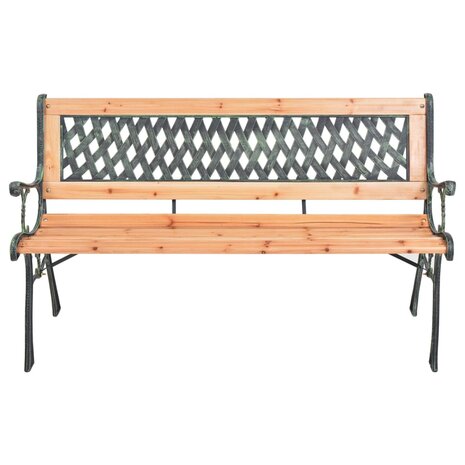 Tuinbank 116 cm gietijzer en massief vurenhout 2