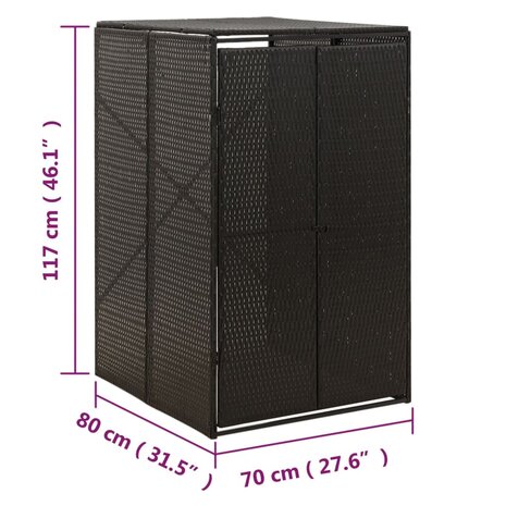 Containerberging enkel 70x80x117 cm poly rattan zwart 7
