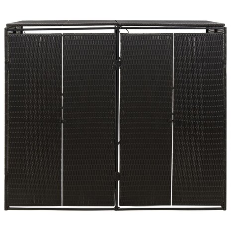 Containerberging dubbel 140x80x117 cm poly rattan zwart 3