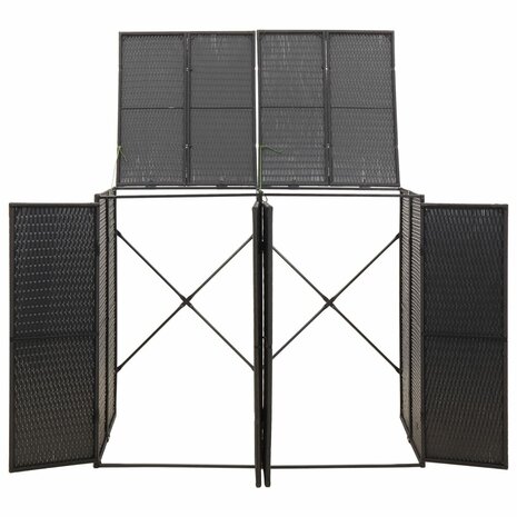 Containerberging dubbel 140x80x117 cm poly rattan zwart 4