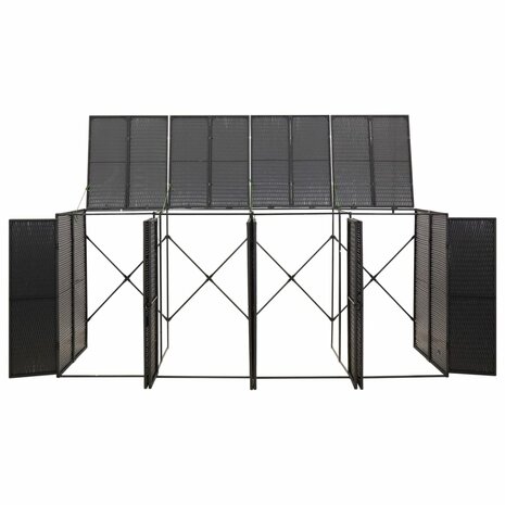 Containerberging viervoudig 274x80x117 cm poly rattan zwart 3