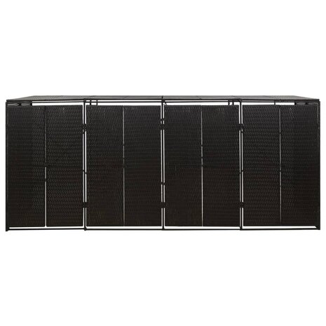Containerberging viervoudig 274x80x117 cm poly rattan zwart 4