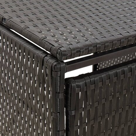 Containerberging viervoudig 274x80x117 cm poly rattan zwart 6