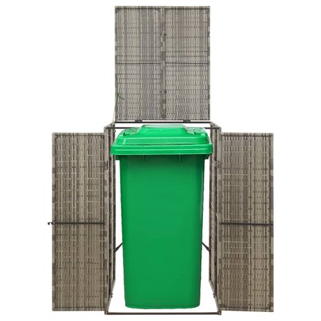 Containerberging enkel 70x80x117 cm poly rattan grijs 2
