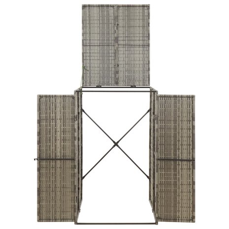 Containerberging enkel 70x80x117 cm poly rattan grijs 3