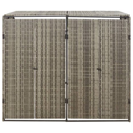 Containerberging dubbel 140x80x117 cm poly rattan grijs 4