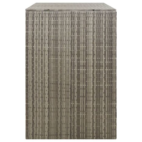 Containerberging dubbel 140x80x117 cm poly rattan grijs 5