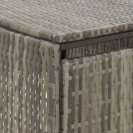 Containerberging dubbel 140x80x117 cm poly rattan grijs 6