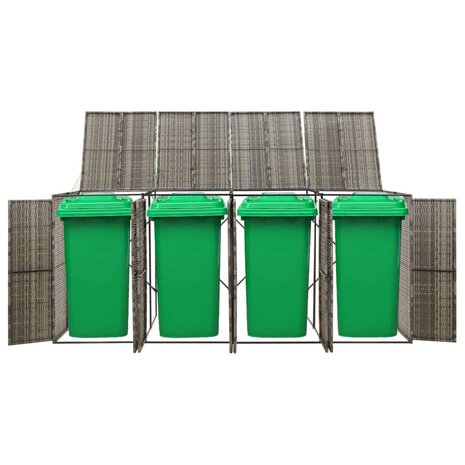 Containerberging viervoudig 274x80x117 cm poly rattan grijs 2